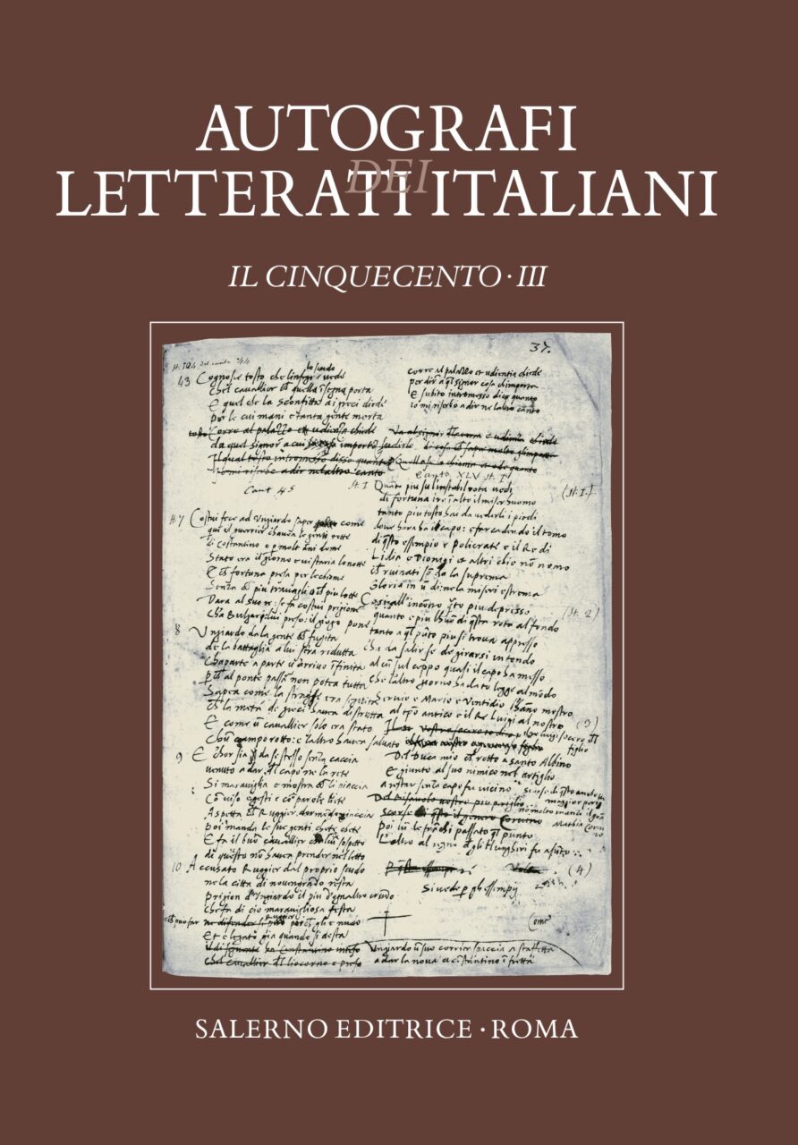 Autografi dei letterati italiani. Il Cinquecento, to. III